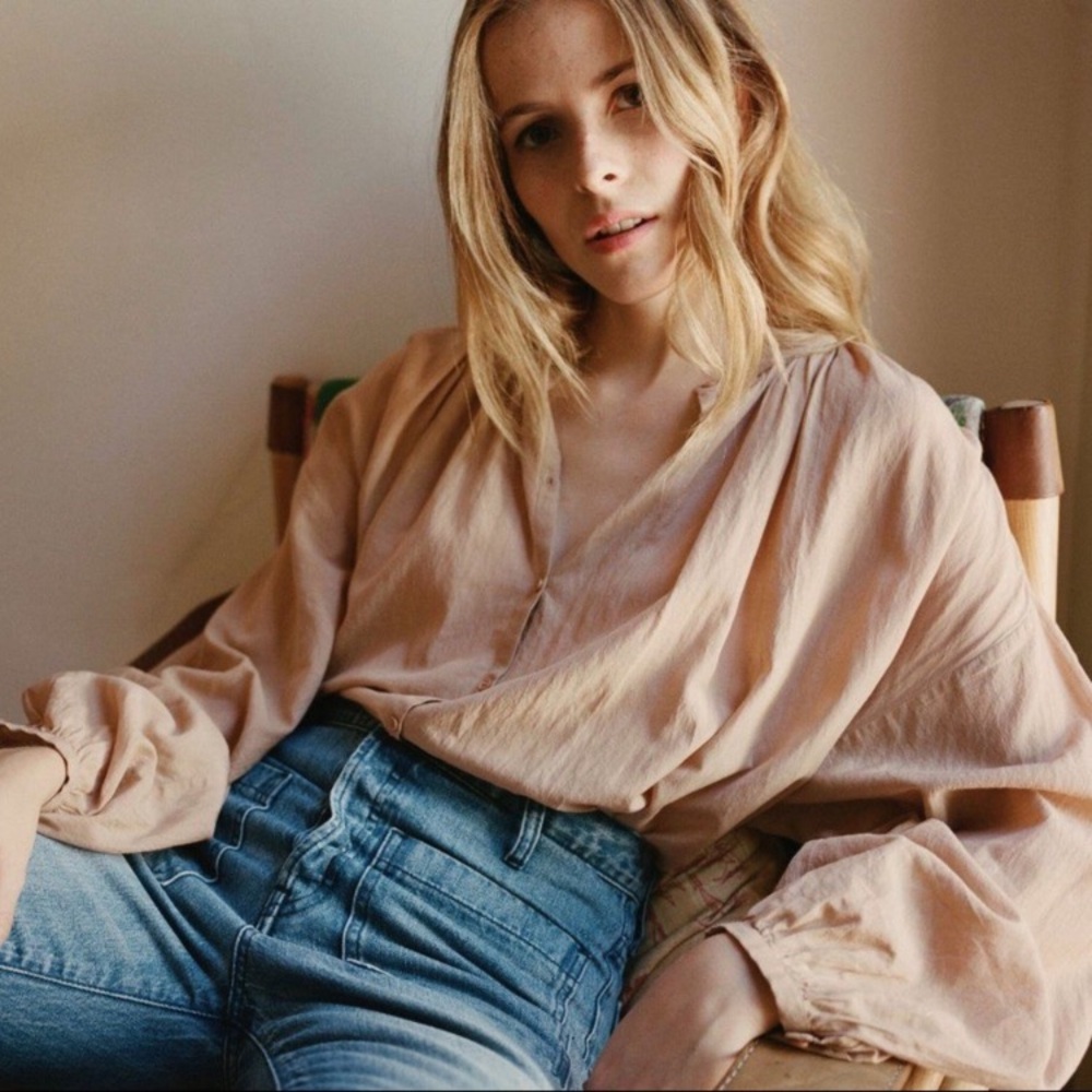 DÔEN The Jane Blouse in Clove - Size XS
